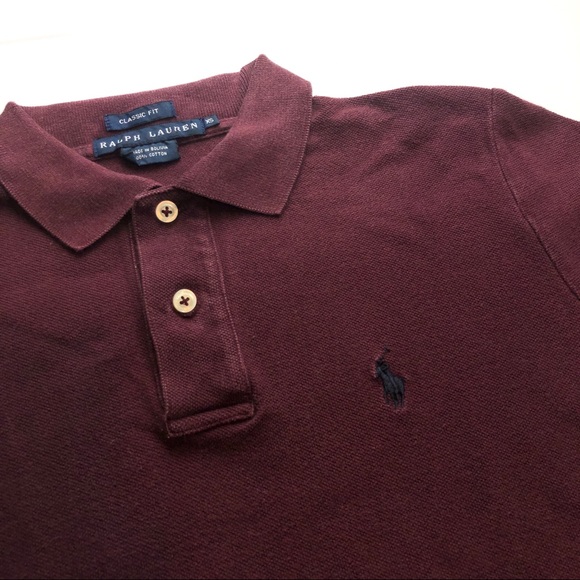 RALPH LAUREN Classic Mesh Cotton Red Polo Shirt XS - Picture 4 of 10